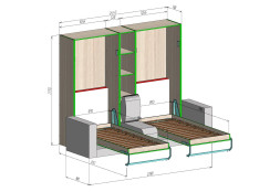Шкаф-кровать с диваном Челли