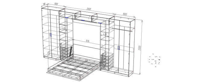 Шкаф-кровать трансформер Пьерро