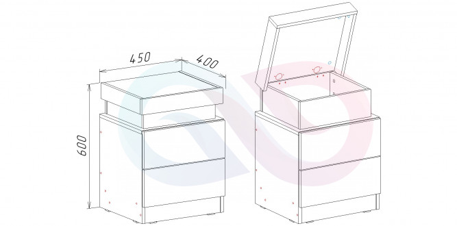 Тумба прикроватная Шарлиз-2