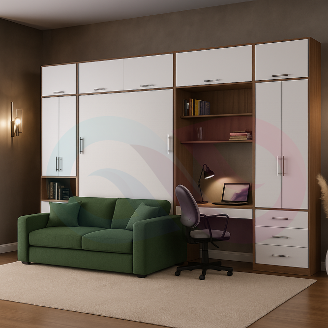 Шкаф-кровать трансформер с диваном Миролла