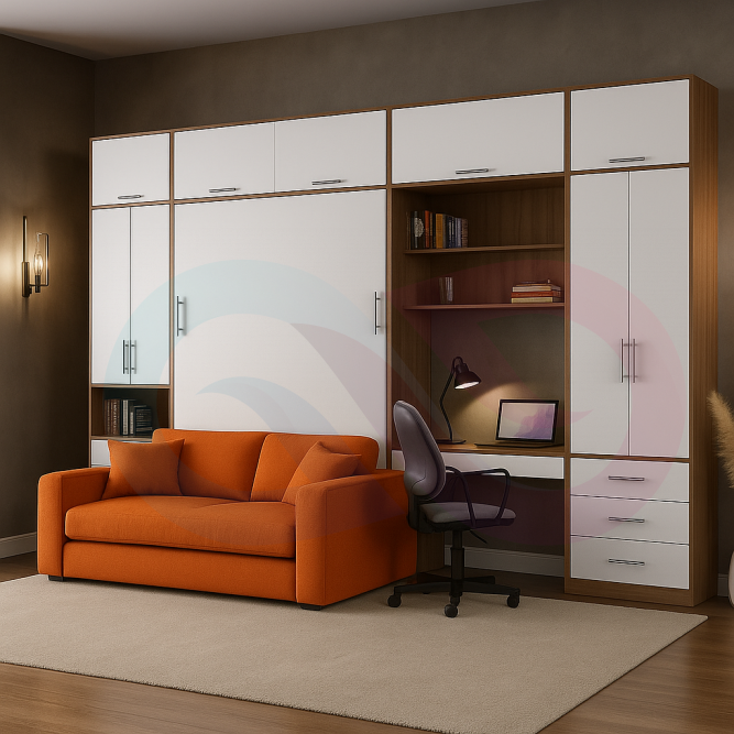 Шкаф-кровать трансформер с диваном Миролла