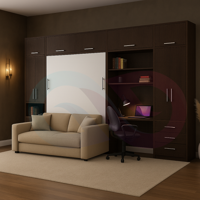 Шкаф-кровать трансформер с диваном Миролла