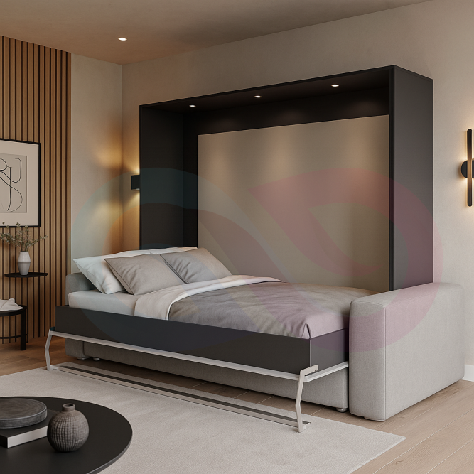 Шкаф-кровать трансформер с диваном Серенада