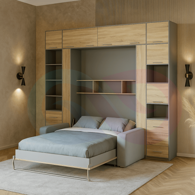 Шкаф-кровать трансформер с диваном Изи-6